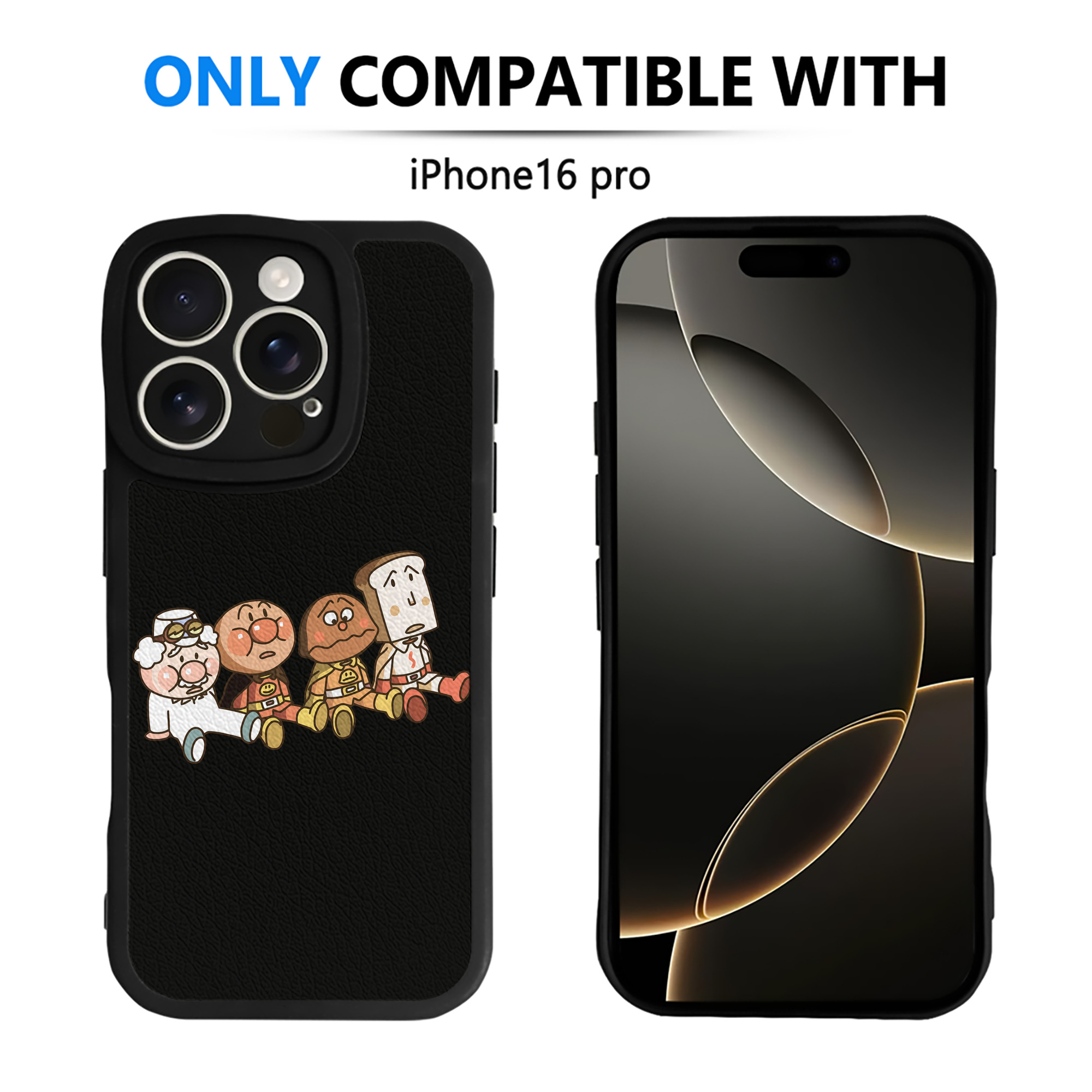 （画像用） アンパンマン Anpanman 【iPhone 16シリーズ対応】シリコンスマホケース（レザー調） 材質：シリコン
